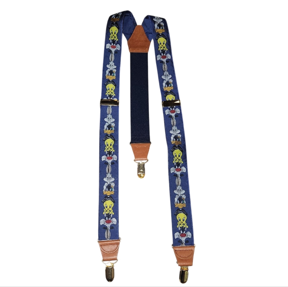 Vintage Blue Cartoon Character Suspenders